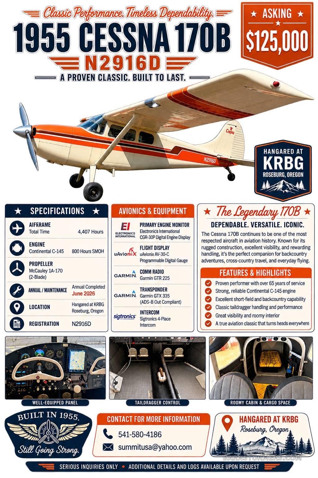 1955 Cessna 170B, photo 4